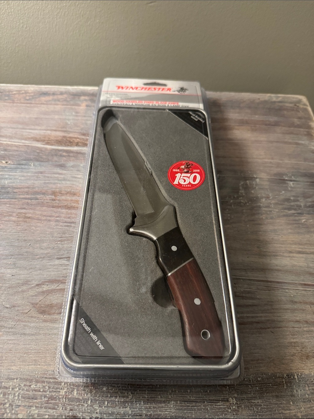Winchester 150th Anniversary Hunting Knife with Wood Handle
